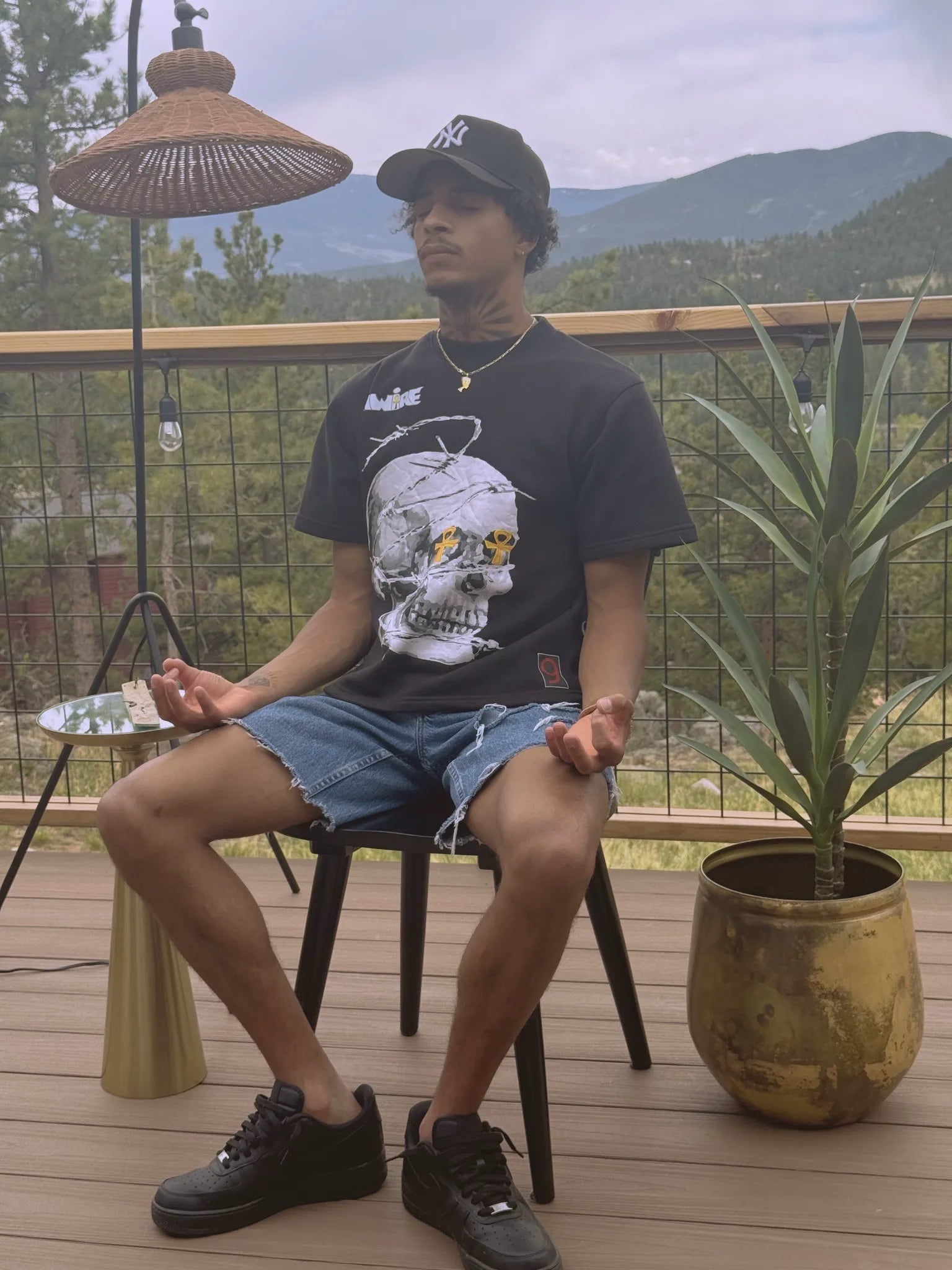Model wearing SEE LIFE shirt